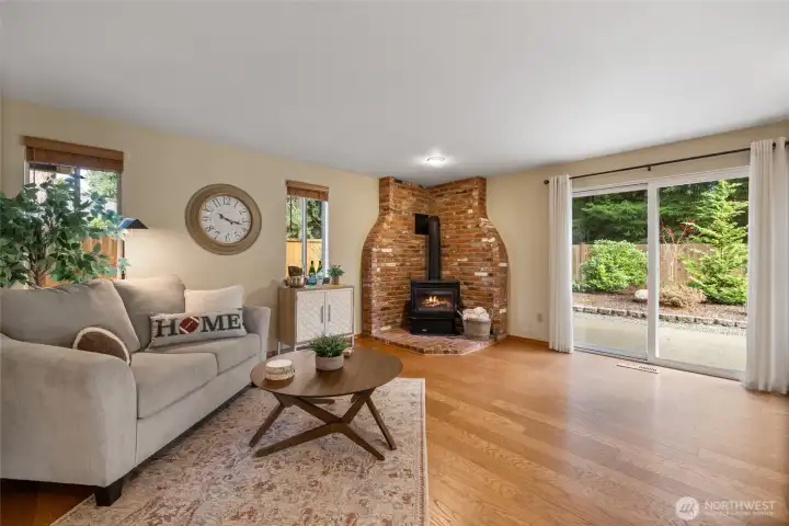 The family room flows easily out to the patio and private backyard.