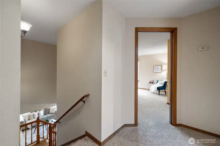 Upstairs are 3 bedrooms and 2 full baths.