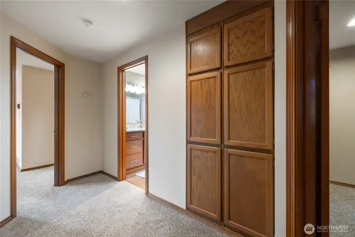 Upstairs landing with lots of storage!