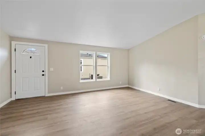 View of the entry and living room