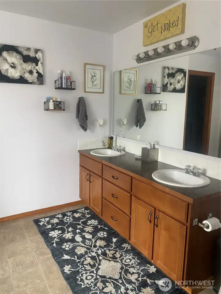 Very roomy Primary bathroom with double sinks!