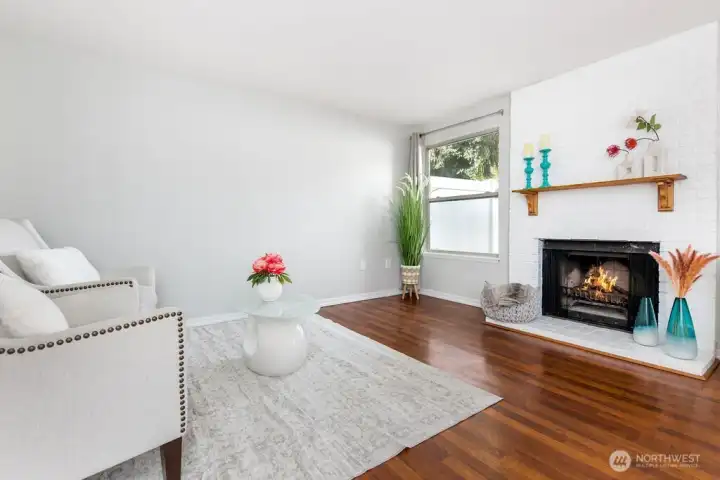 Open floorplan & cozy wood burning fireplace