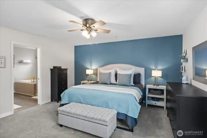 Main floor primary bedroom with ensuite