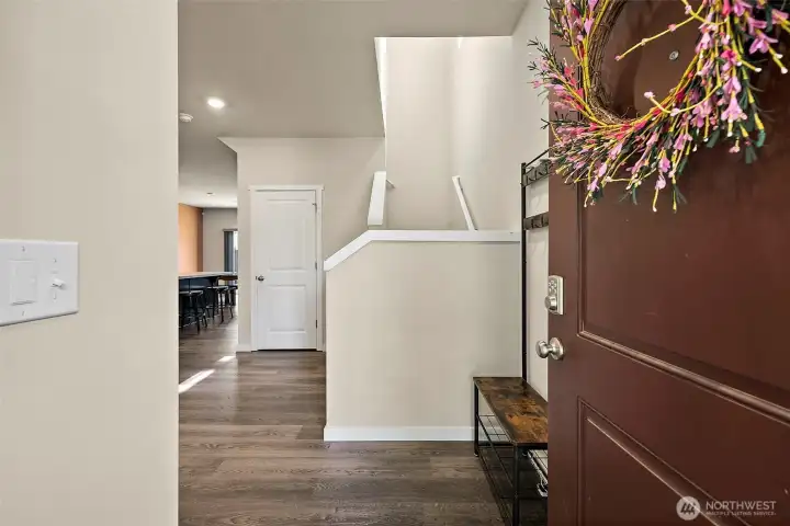 Looking in from the front door.