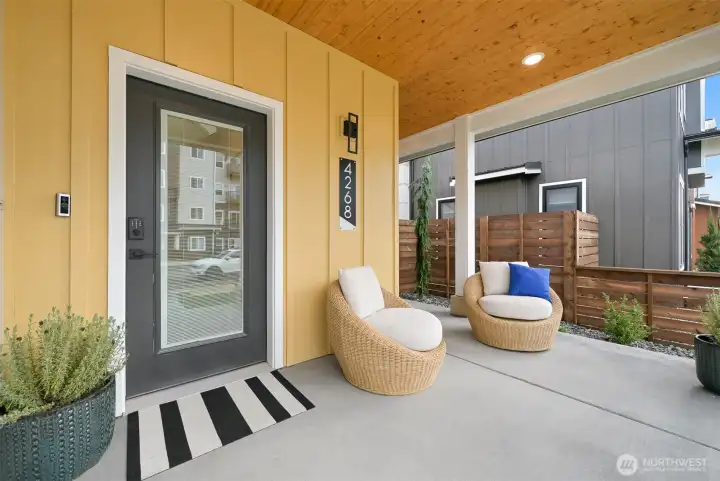 Covered front porch, perfect for relaxing or entertaining
