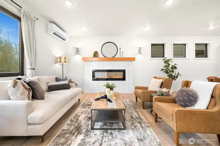 Light-filled interiors with tall ceilings and large windows