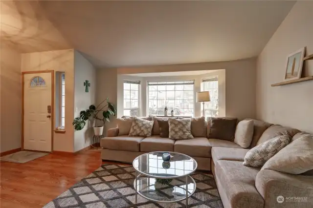 Looking into the living room from the dining room