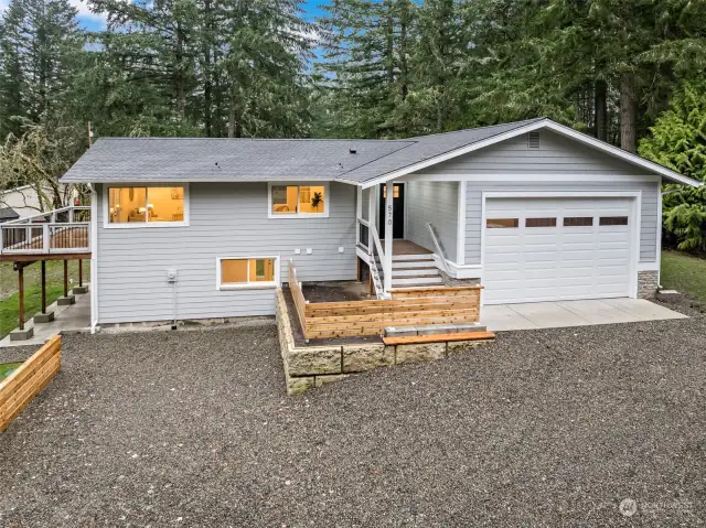 The garage has a 12 ft door, a very special feature.