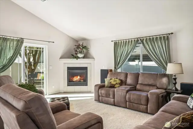 Living room with gas fireplace