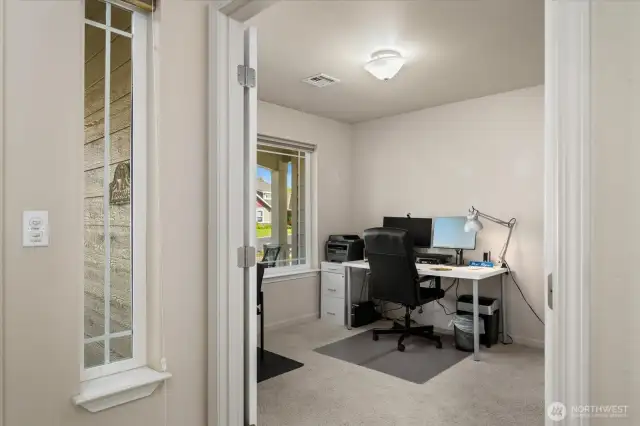 French doors to 3rd bedroom/office