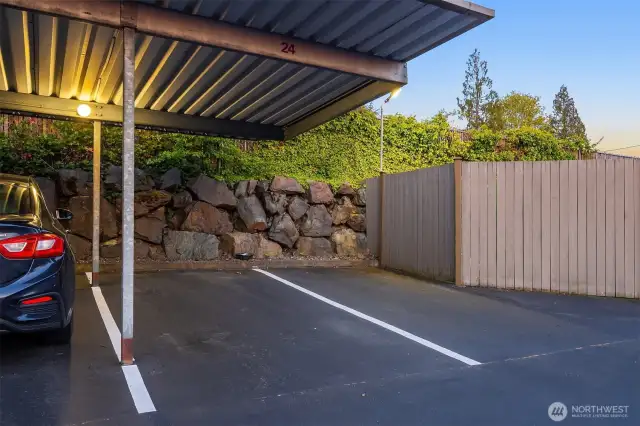 One covered parking and another uncovered parking space included.