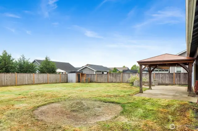 fenced in back yard