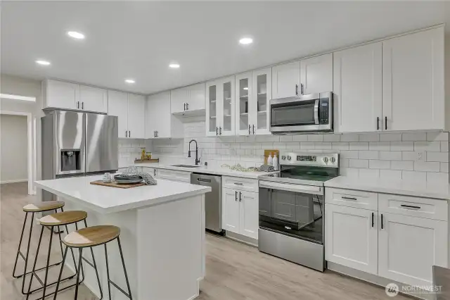 Kitchen with new appliances.