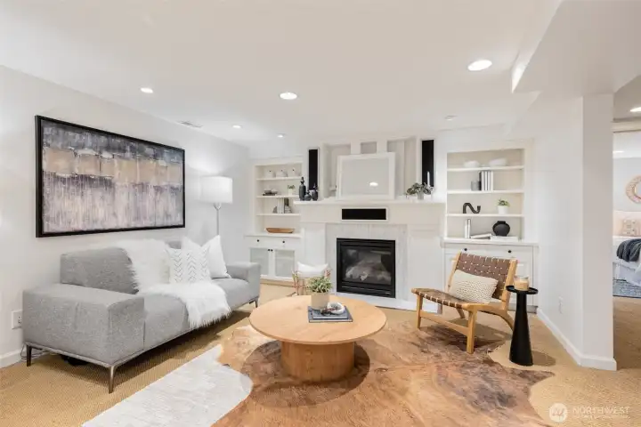 An extra bonus room!  YES! Completely finished with built-ins, speaker system and recessed lighting
