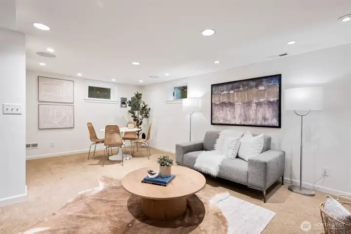 Even more space for game-playing, home office and (not shown in picture) tremendous storage along left wall