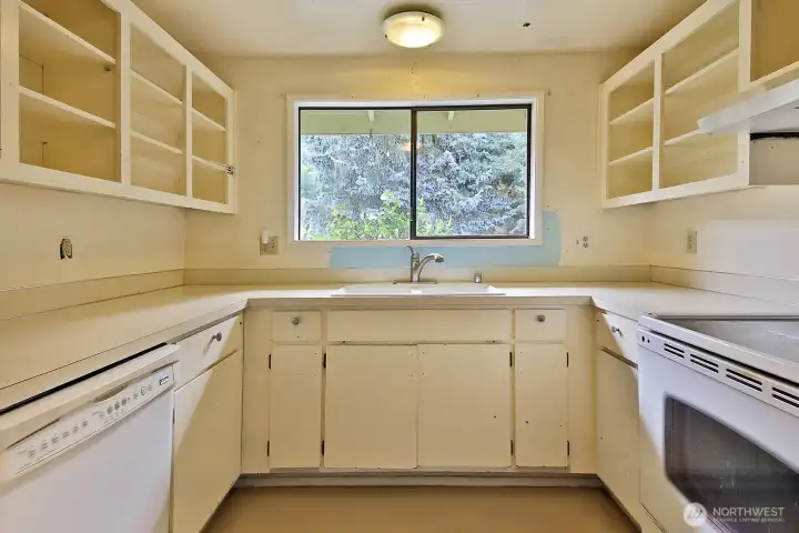 Your kitchen sink window looks out upon your front yard/east side of your home.