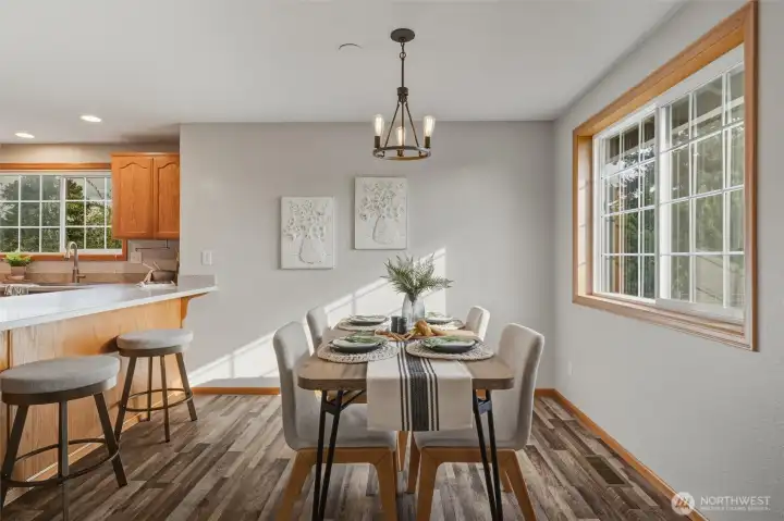 Another look at the dining space just off the kitchen.