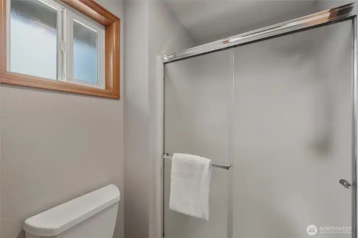 A closer look at the ensuite bathroom - this is the toilet/shower room.