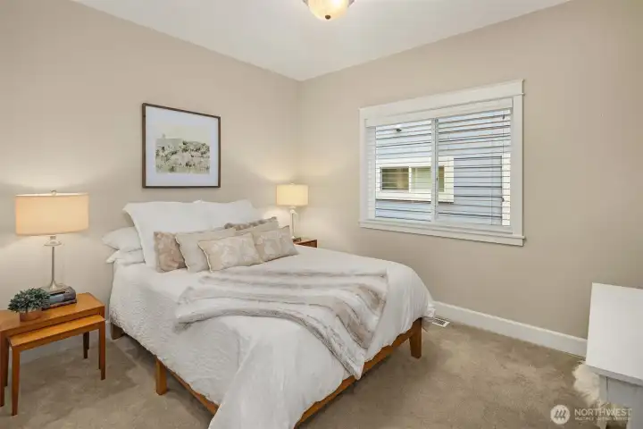 An additional room on main works as a bedroom for this family