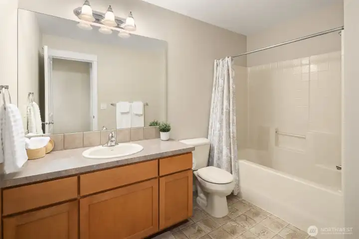 Second Bathroom upstairs with tub,