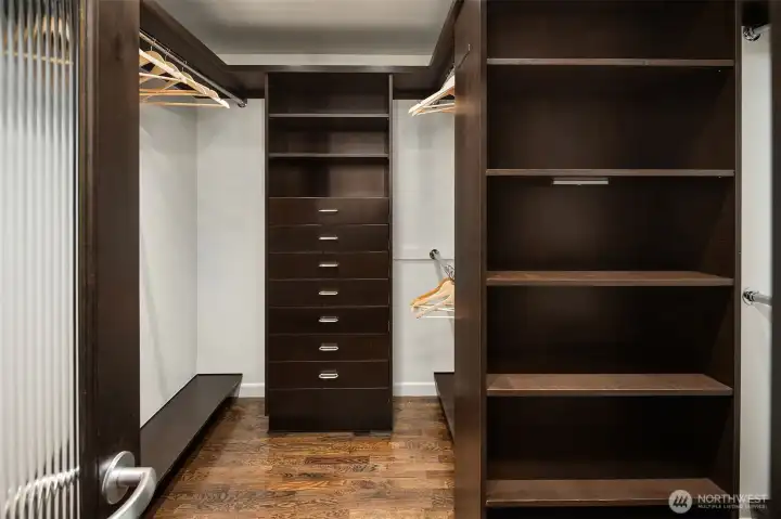 Custom closet with built-in dressers