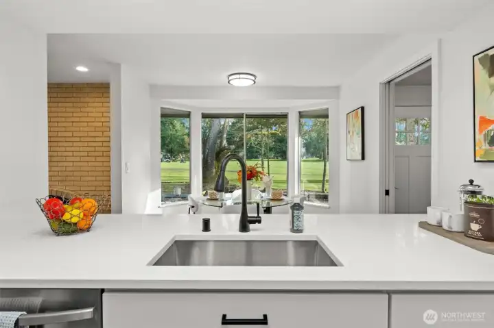 What a great view from the kitchen