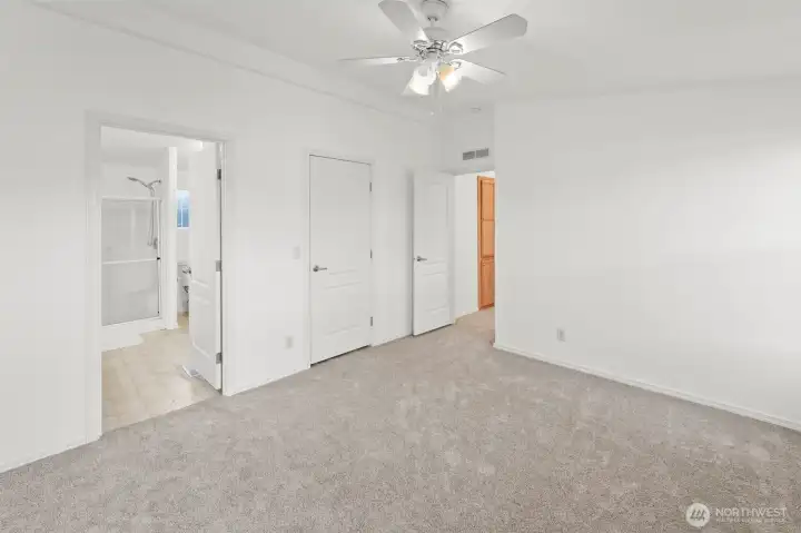 Primary has its own bath and large walk in closet