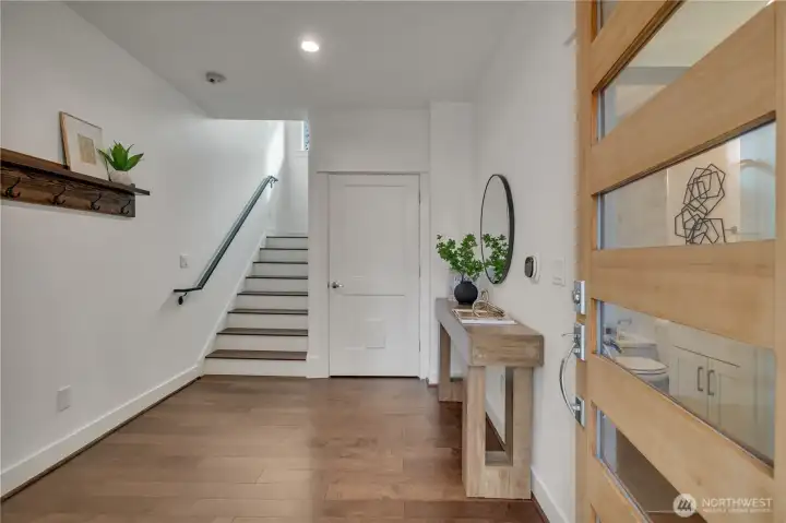 Front hall with large harry potter closet