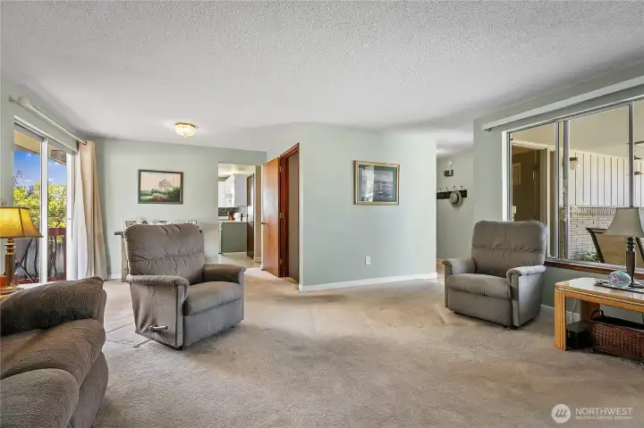 Living Romm to Kitchen at Center