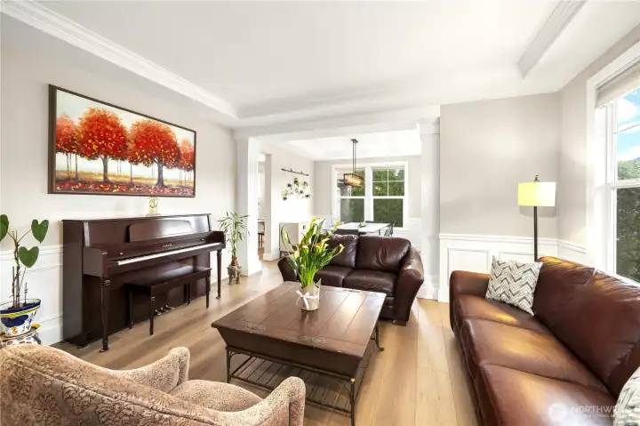 Living room leading to formal dining room