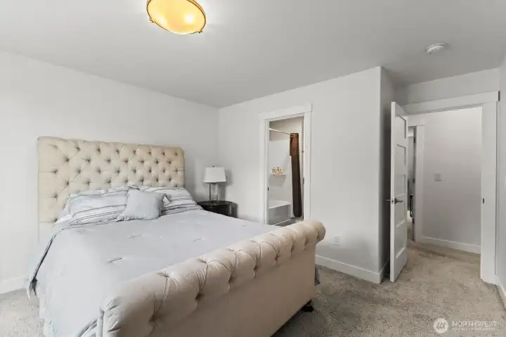 Access to the full bathroom upstairs make this room perfect for guests