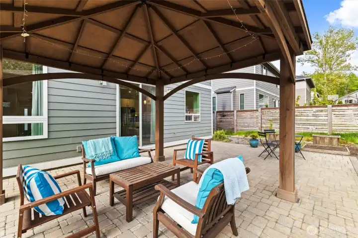 Hardscaped area for low maintenance enjoyment