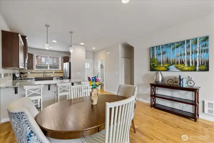 Real hardwood flooring throughout