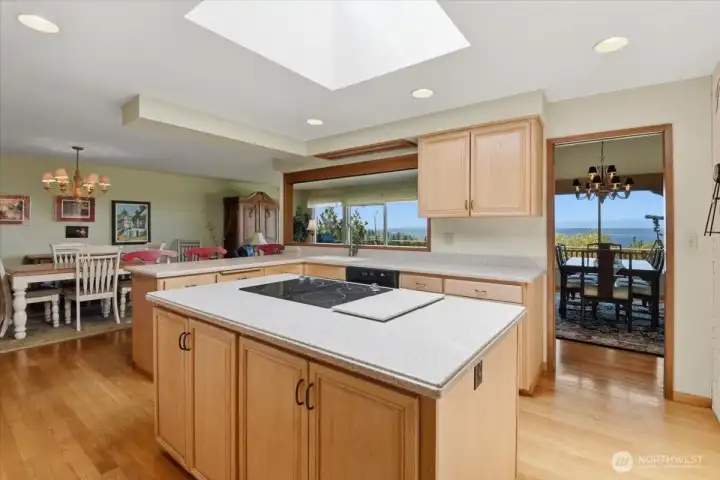 Large skylight brings in tons of natural light.