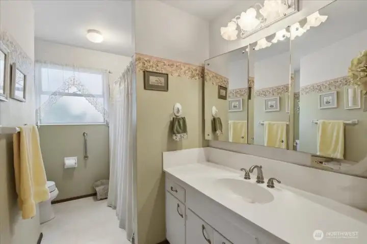 Full guest bathroom on main level.