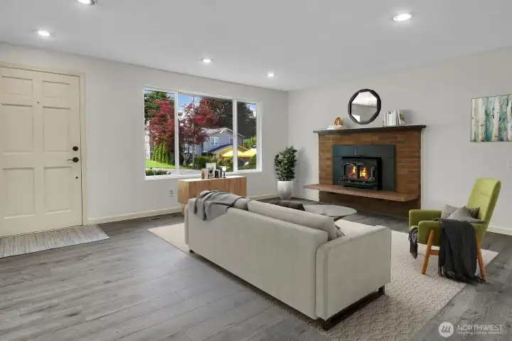 Living room virtually staged to showcase how comfortably and spaciously this floorplan lives Living room virtually staged to showcase how comfortably and spaciously this floorplan lives