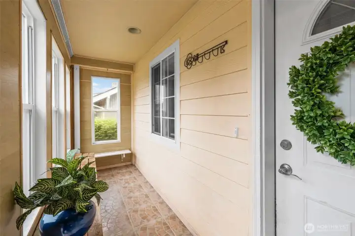 Closed in front porch space