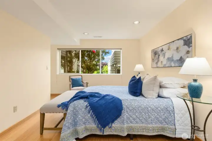 4th bedroom on lower level is private and quiet.