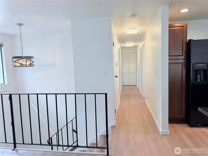Hallway to the bedrooms and bathroom main level