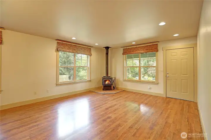 Cozy wood fireplace. Cozy wood fireplace.