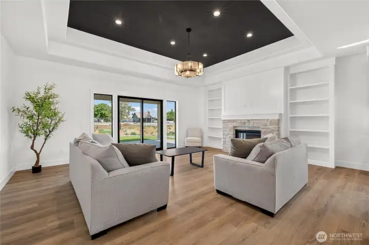 Living Room - Propane Fireplace & Builtins