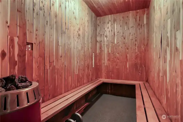 Sauna in the basement of building 2104.