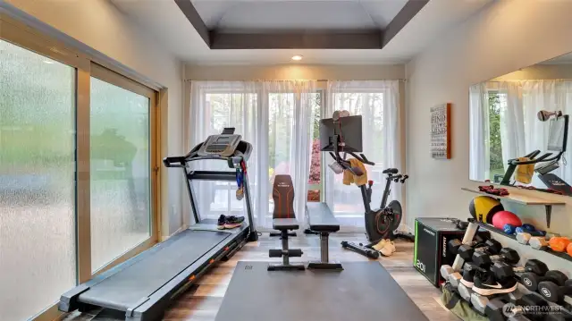 Workout Space with access to the deck.