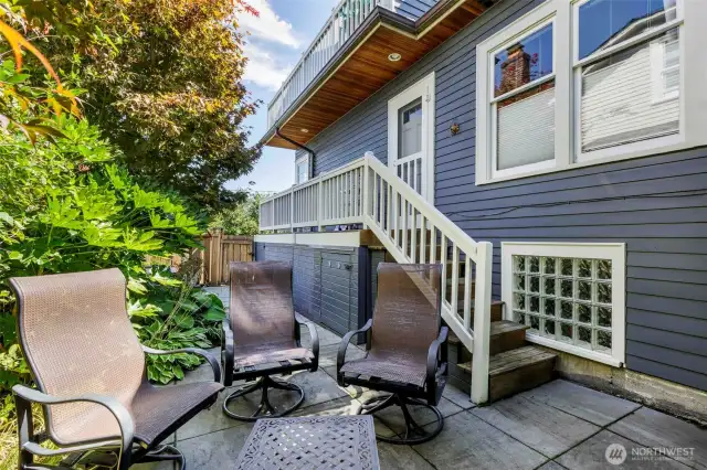 Back patio with direct access to the kitchen.