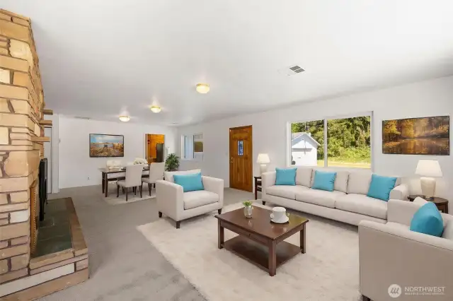 Living and dining in one great room.