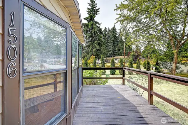 Spacious wrap around deck, great for entertaining.
