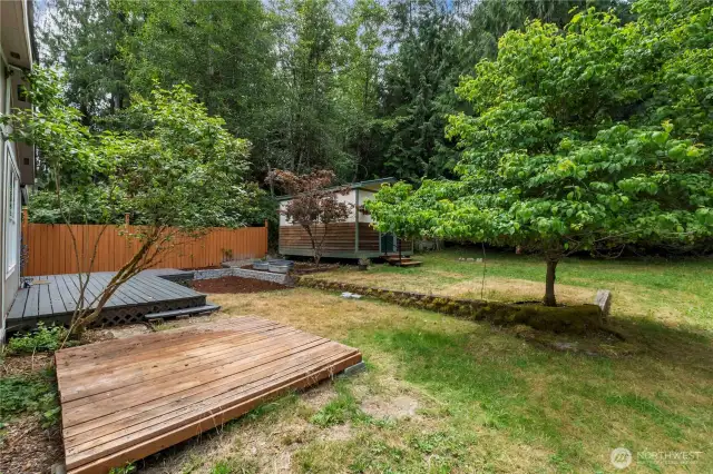 View towards outdoor shed or possible ADU