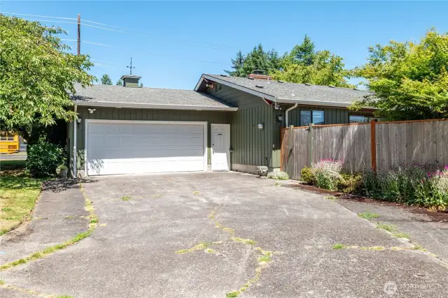 Driveway into the home is on Olympia Way
