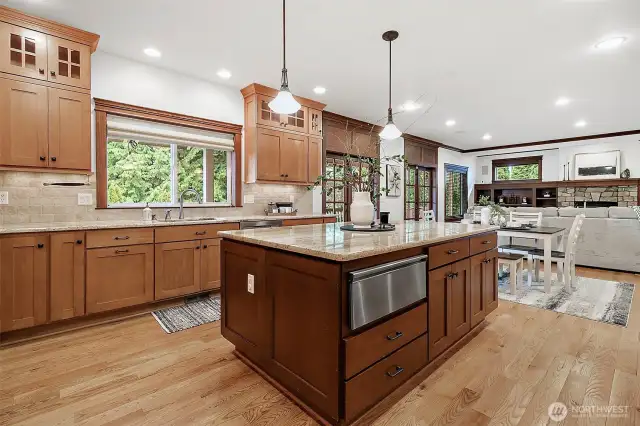 Beautifully designed kitchen featuring abundant cabinetry, high-end finishes, and room to store it all.