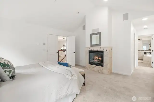 Relax by the warm glow of the gas fireplace in this inviting and tranquil retreat.